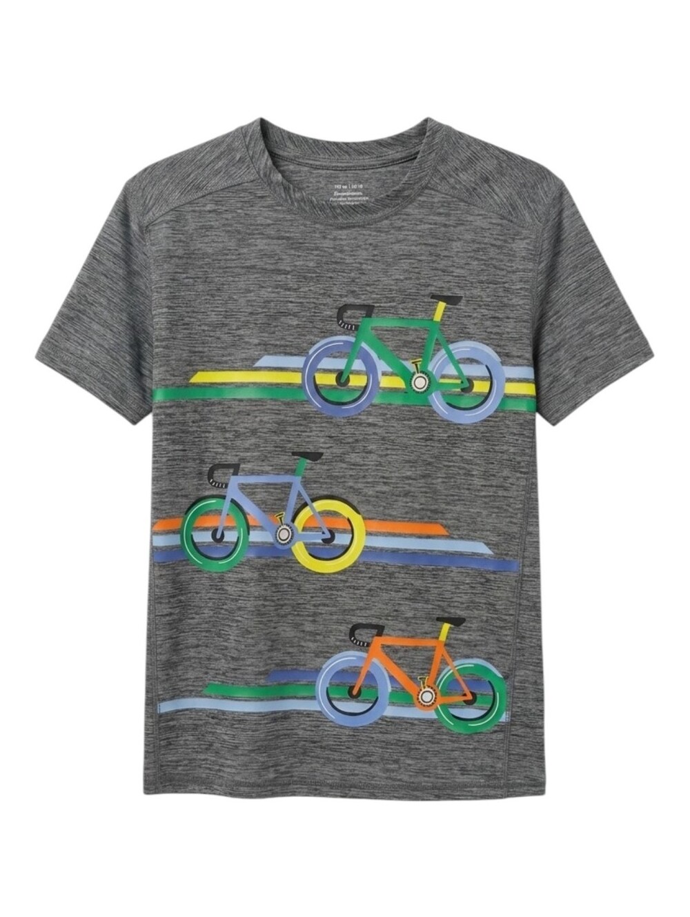Hanna Andersson Kids Gray Bicycle Bike Great Colorful Short Sleeve Tshirt 150 12